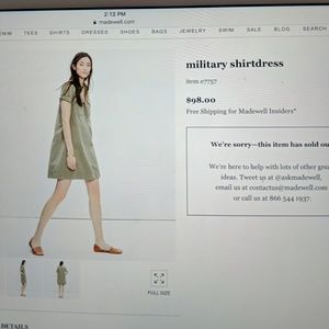 Madewell military shirtdress